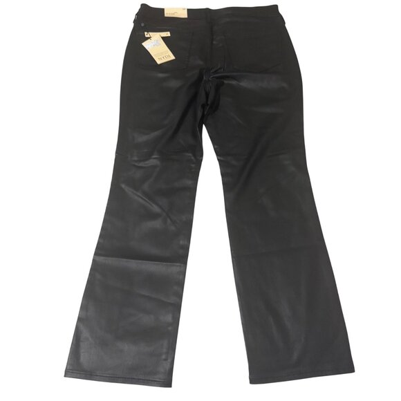 NYDJ Marilyn Straight Black Coated Jeans Lift Tuck Technology 12P stretch zip - Picture 4 of 16